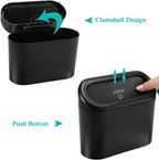 Car Trash Can with Lid, Mini Auto Dustbin Garbage Organizer with 30 Pcs Plastic Trash Bag, Automotive Garbage Container Bin for Vehicle, Home, Office