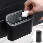 Car Trash Can with Lid, Mini Auto Dustbin Garbage Organizer with 30 Pcs Plastic Trash Bag, Automotive Garbage Container Bin for Vehicle, Home, Office