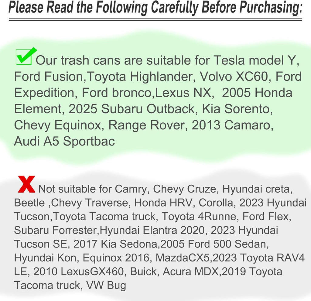 Car Trash Can with Lid, Mini Auto Dustbin Garbage Organizer with 30 Pcs Plastic Trash Bag, Automotive Garbage Container Bin for Vehicle, Home, Office