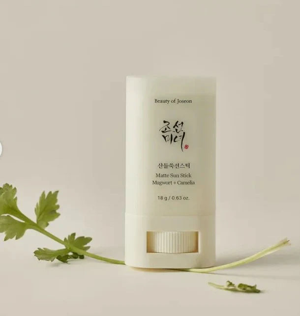 Beauty of Joseon Matte Sun Stick SPF 50+ PA++++ offers non-greasy, matte sun protection with Mugwort and Camellia extracts. Lightweight, portable, and perfect for daily reapplication. Shop the 18g compact sunscreen now!