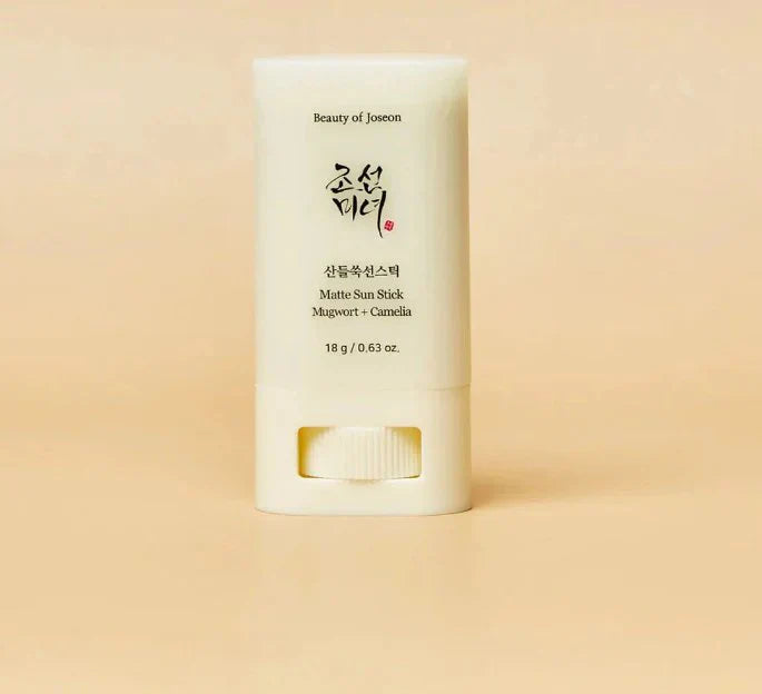 Beauty of Joseon Matte Sun Stick SPF 50+ PA++++ offers non-greasy, matte sun protection with Mugwort and Camellia extracts. Lightweight, portable, and perfect for daily reapplication. Shop the 18g compact sunscreen now!