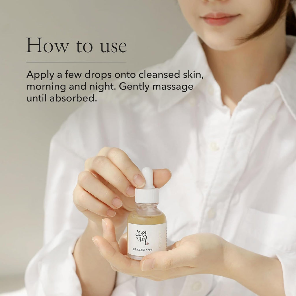 "Beauty of Joseon Glow Serum with Propolis and Niacinamide, 30ml, in elegant packaging."