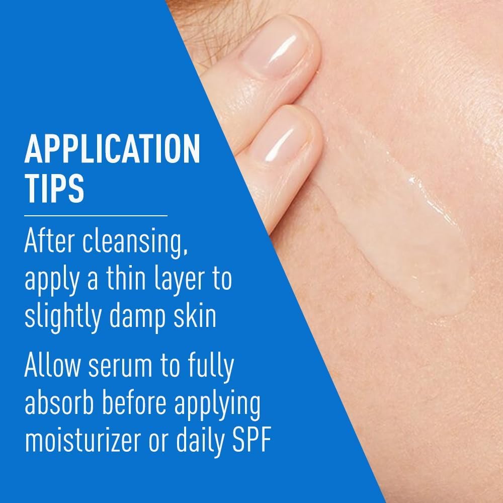 CeraVe Hydrating Hyaluronic Acid Serum with Vitamin B5 and Ceramides, 30ml, fragrance-free formula for deep hydration. CeraVe Fragrance-Free Hydrating Serum with Hyaluronic Acid, Vitamin B5, and Ceramides for sensitive skin.