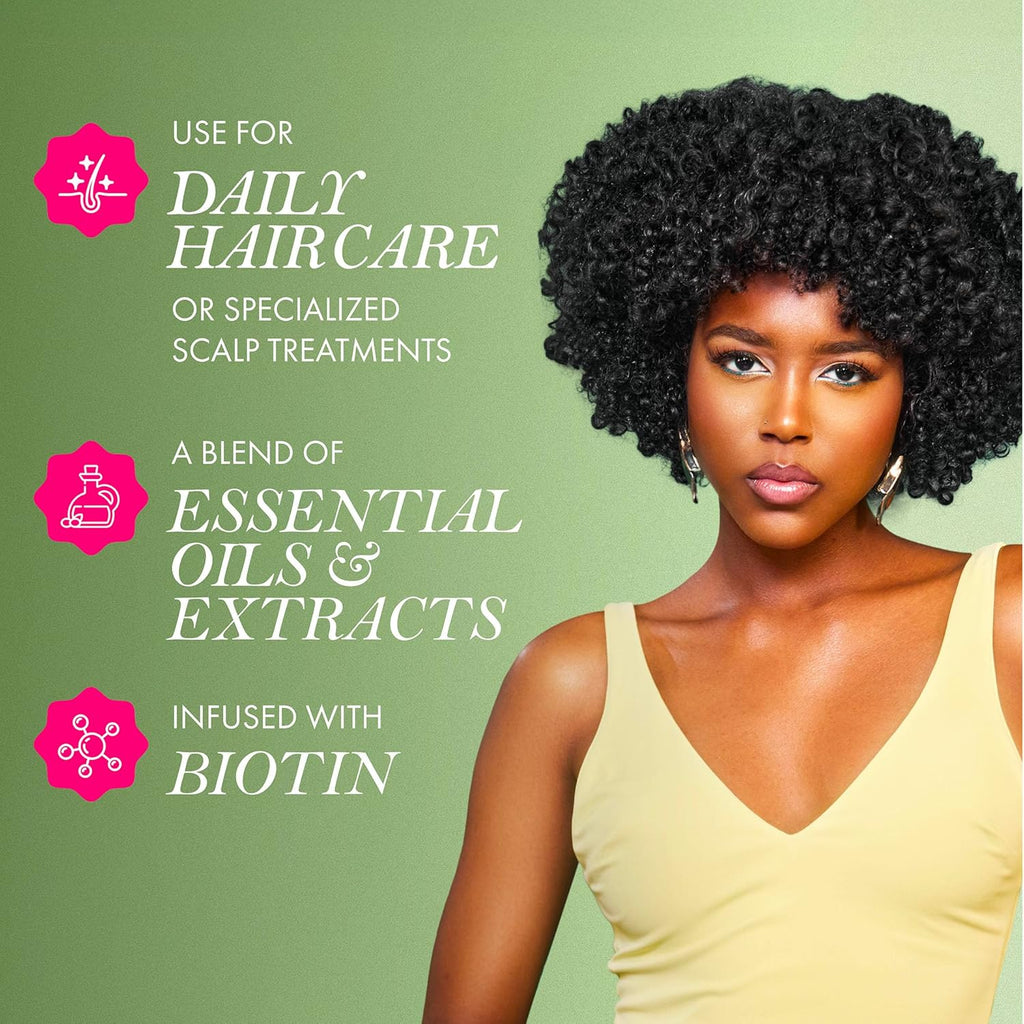 Mielle Rosemary Mint Hair Oil – Biotin-infused treatment for hair growth and scalp nourishment in a 2 fl oz (59ml) bottle.