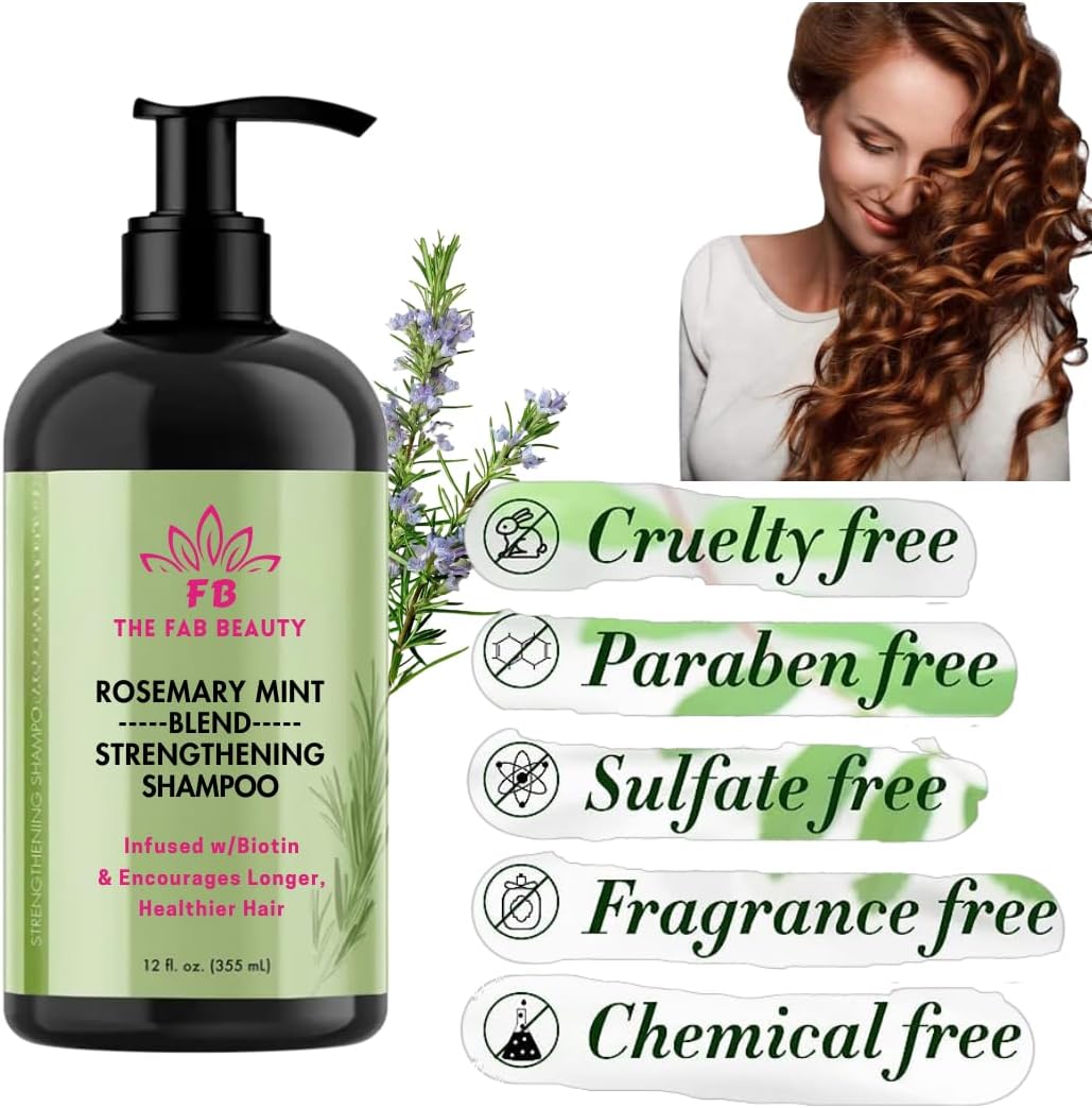 Mielle Organics shampoo for cleansing, strengthening, and promoting healthy hair growth. Nourishing and invigorating shampoo infused with rosemary, mint, and biotin by Mielle Organics.