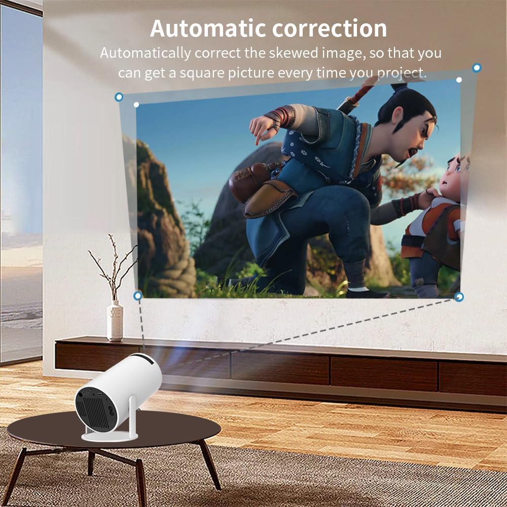 Limimart 4K Smart Mini Projector with 130-inch screen capability, featuring 5G Wi-Fi and Bluetooth 5.0 for a portable home theater experience.