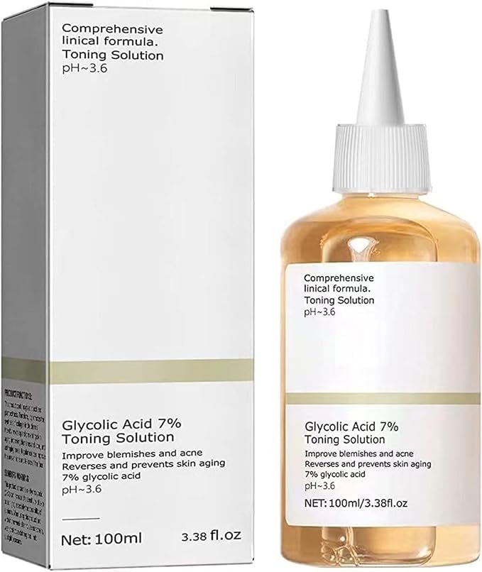 The Ordinary Glycolic Acid 7% Exfoliating Toner, 100ml bottle. Exfoliating toner for smoother, brighter skin by The Ordinary.