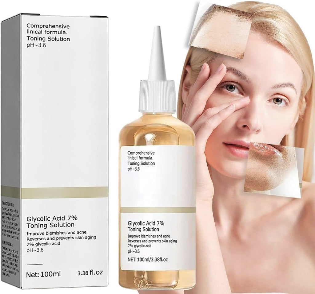 The Ordinary Glycolic Acid 7% Exfoliating Toner, 100ml bottle. Exfoliating toner for smoother, brighter skin by The Ordinary.