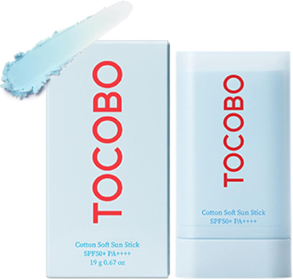 Tocobo Cotton Soft Sun Stick SPF50+ PA++++, 19g, with lightweight, portable design.